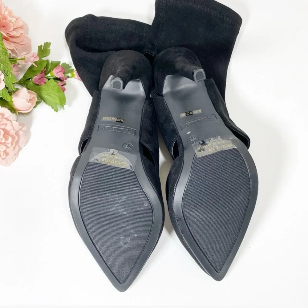 ANNE MICHELLE Dedicate Black Suede Pointed
Toe Stiletto Heel Bootie - Picture 8 of 9